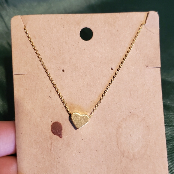 14" Gold Plated Heart Necklace - Picture 1 of 3